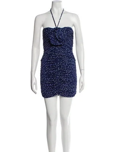 Pre-owned Magda Butrym Halterneck Mini Dress In Blue