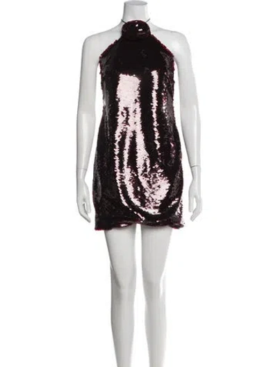 Pre-owned Magda Butrym Halterneck Mini Dress W/ Tags In Black