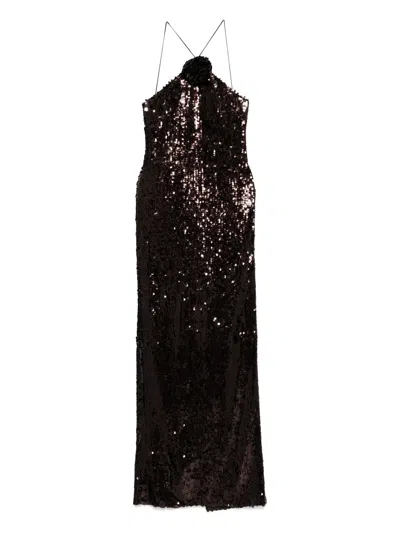 Magda Butrym Halterneck Sequinned Dress In Black