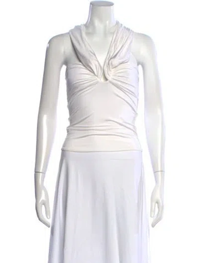 Pre-owned Magda Butrym Halterneck Sleeveless Top In Neutral