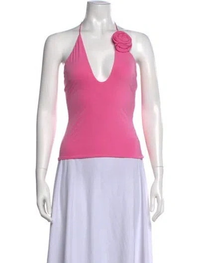 Pre-owned Magda Butrym Halterneck Sleeveless Top W/ Tags In Pink