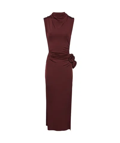MAGDA BUTRYM DRAPED HIGH-NECK MIDI DRESS
