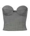 Magda Butrym Herringbone Wool-blend Bustier Top In Multi