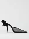 Magda Butrym Rose Crystal Mesh Mules In Black