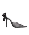 Magda Butrym Rose Crystal Mesh Mules In Black