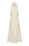 Magda Butrym High Neck A-line Wool Dress In Ivory