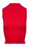 Magda Butrym High Neck Knit Cotton Top In Red