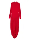 Magda Butrym High-neck Pleated Dress In Red