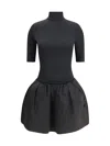 Magda Butrym High-neck Puff Skirt Mini Dress In Black