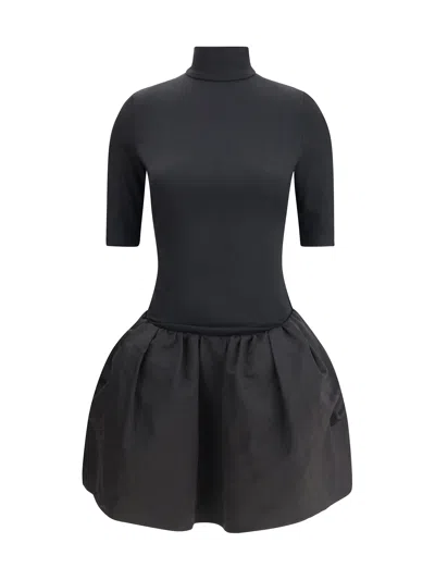 Magda Butrym High-neck Puff Skirt Mini Dress In Black