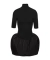 Magda Butrym High-neck Puff Skirt Mini Dress In Black In Black