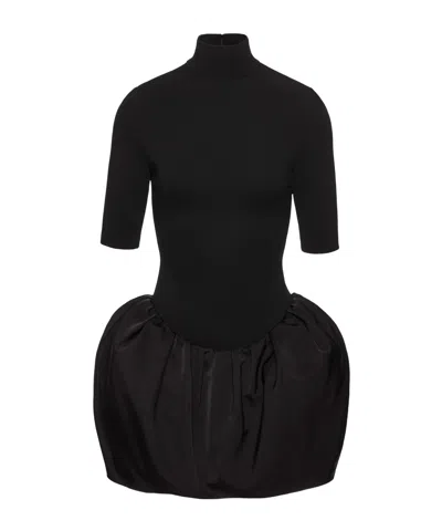 Magda Butrym High-neck Puff Skirt Mini Dress In Black