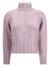 Magda Butrym High-neck Zip-front Cardigan In Pink