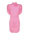 Magda Butrym Abito In Maglia Dolcevita Drappeggiato Rosa In Pink