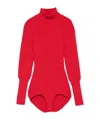 Magda Butrym Ribbed High-neck Bodysuit In Red