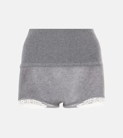 Magda Butrym High-rise Cashmere Shorts In Grau