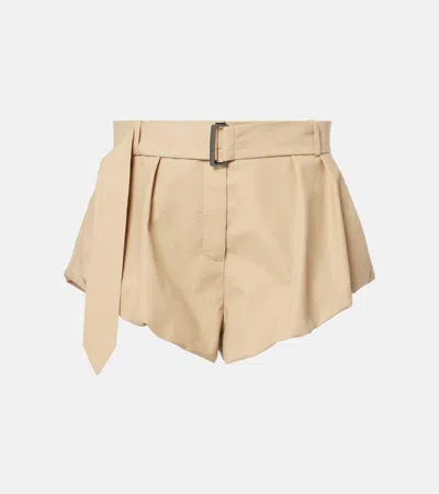 Magda Butrym High-rise Cotton-blend Shorts In Gold