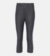 Magda Butrym High-rise Wool And Cotton Cropped Pants In Blue