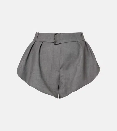 Magda Butrym High-rise Wool And Silk Shorts In Grey