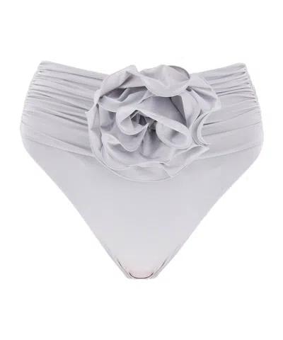 Magda Butrym High-waist Flower Detailed Bikini Briefs In White