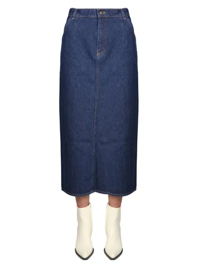 Magda Butrym Denim Midi Skirt In Blue