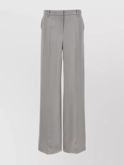 Magda Butrym Grey Pleated Wide Leg Trousers In Gray