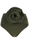 Magda Butrym Women's High-waisted Bikini Bottom With Flower-shaped Clip. In Green