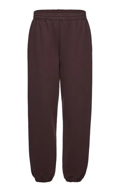 Magda Butrym High-waisted Cotton Jogger Sweatpants In Brown