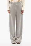 Magda Butrym Satin Straight Leg Pants With Central Crease In Gray