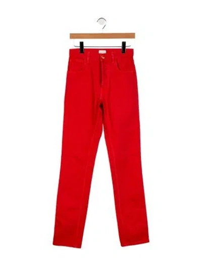 Pre-owned Magda Butrym High-rise Skinny Leg Jeans In Orange
