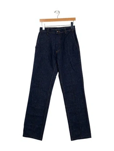 Pre-owned Magda Butrym High-rise Straight Leg Jeans In Blue