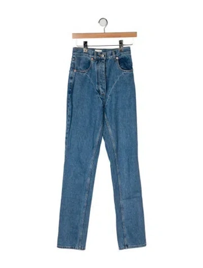 Pre-owned Magda Butrym High-rise Straight Leg Jeans In Blue