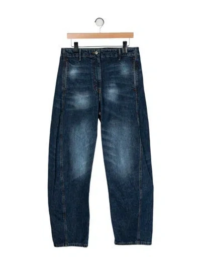 Pre-owned Magda Butrym High-rise Wide Leg Jeans In Blue