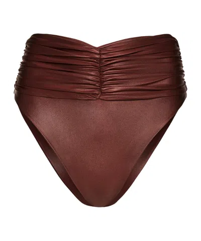 Magda Butrym Highwaist Bikini Bottom In Brown