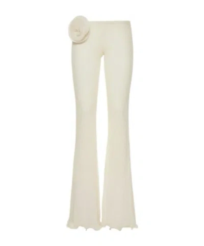 Magda Butrym Highwaist Casual Pants In White