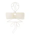 Magda Butrym Strapless Floral Bikini Top With Cut-out Detail In White