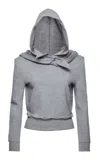 Magda Butrym Hooded Cotton-blend Top In Grey
