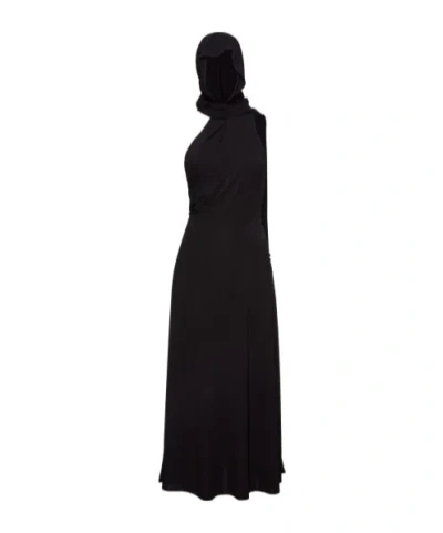 Magda Butrym Hooded Plain Dress In Black