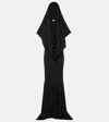 Magda Butrym Hooded Silk-blend Jersey Maxi Dress In Black
