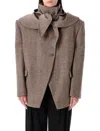 Magda Butrym Hooded Jacket Flap Pockets In Sand