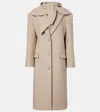Magda Butrym Hooded Wool And Silk Coat In Neutral