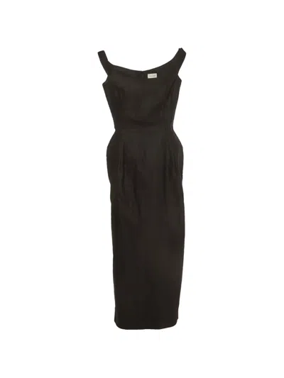 Pre-owned Magda Butrym Hourglass Sleeveless Maxi Dress In Black