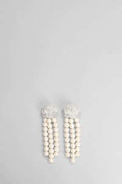 Magda Butrym Crystal And Pearl Drop Earrings In White