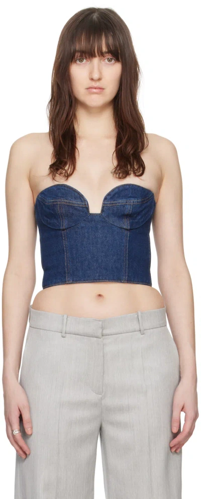 Magda Butrym Bustier Denim Top In Multi