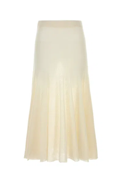 Magda Butrym Ivory Alpaca Blend Skirt In Neutral
