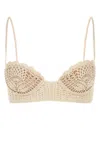 Magda Butrym Crochet Bralette Adjustable Straps In Neutral