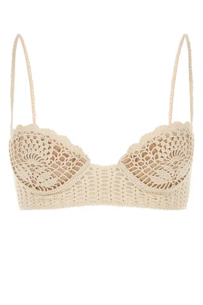 MAGDA BUTRYM IVORY CROCHET BRA