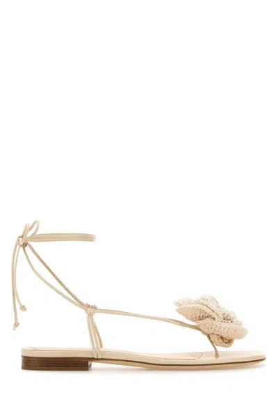 Magda Butrym Ivory Leather Sandals In Neutral