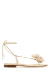 Magda Butrym Flower Crochet-knit Sandals In Neutral