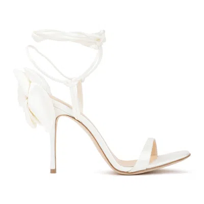 Magda Butrym Double Flower Heel Sandals In White